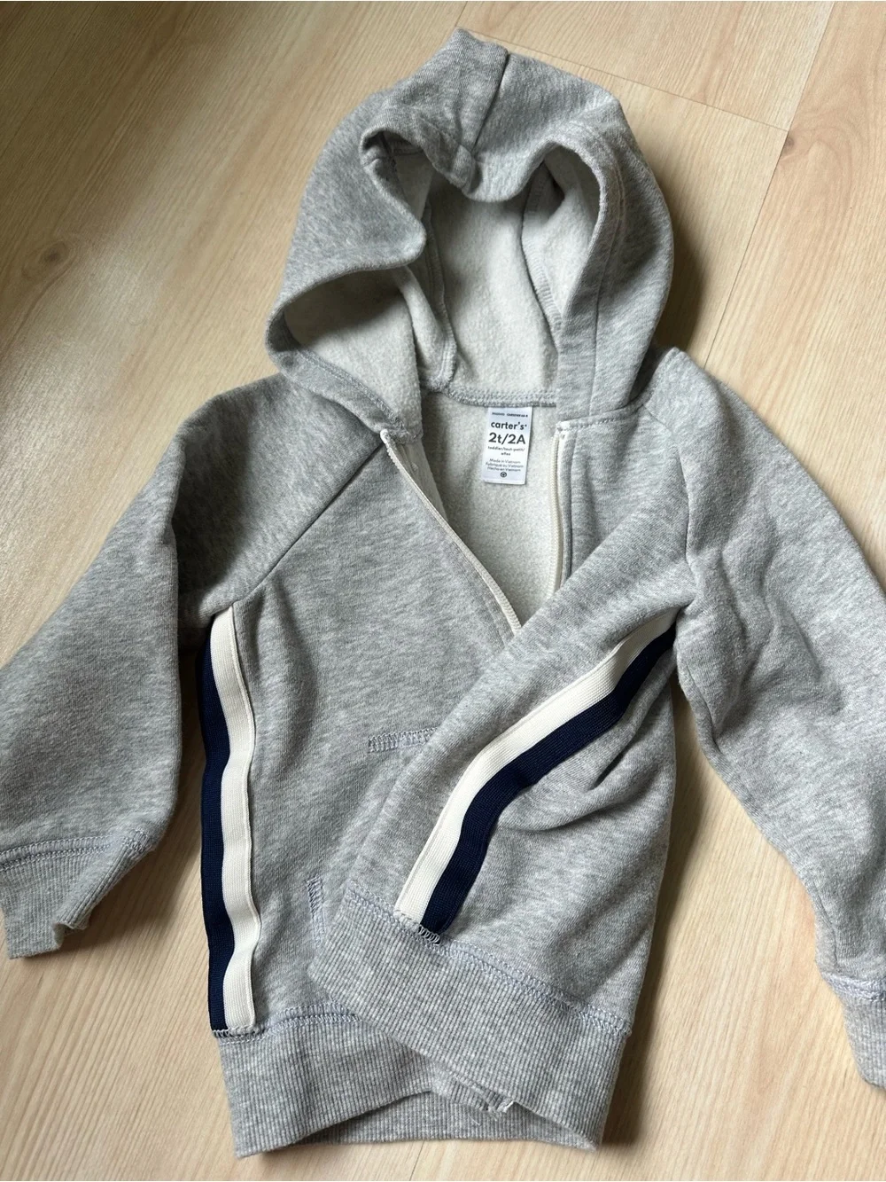 Carters Toddler Gray Hooded Zip-Up Sweatshirt